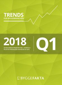 Cover des Quartalsberichts Trends for Byggebranchen 2018 Q1