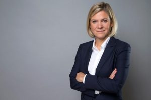 Porträt der schwedischen Finanzministerin Magdalena Andersson