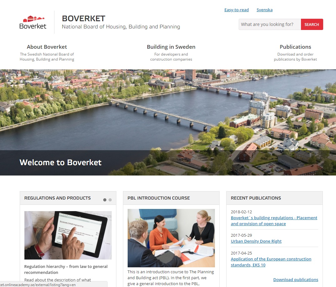 Screenshot der Homepage von buildinginsweden.se