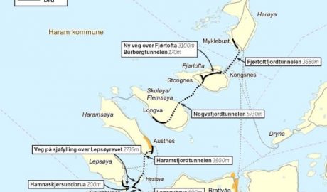 Illustration der Festlandverbindung Nordøyvegen