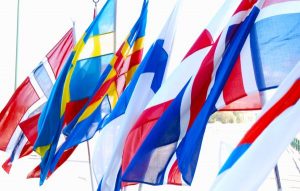 Flaggen der Mitgliedsländer des Nordischen Ministerrates