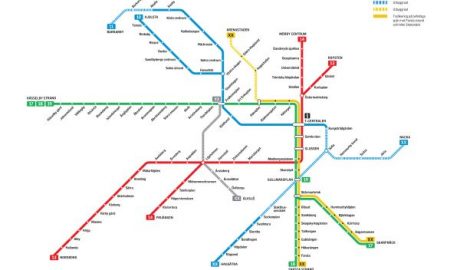 Darstellung des U-Bahn-Streckennetzes in Stockholm
