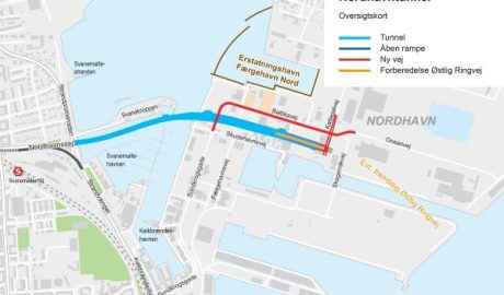 Karte des Nordhavntunnelprojekts